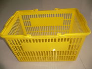 Porcellana Il cestino della spesa di plastica giallo tenuto in mano/singoli portatili porta i canestri della maniglia società