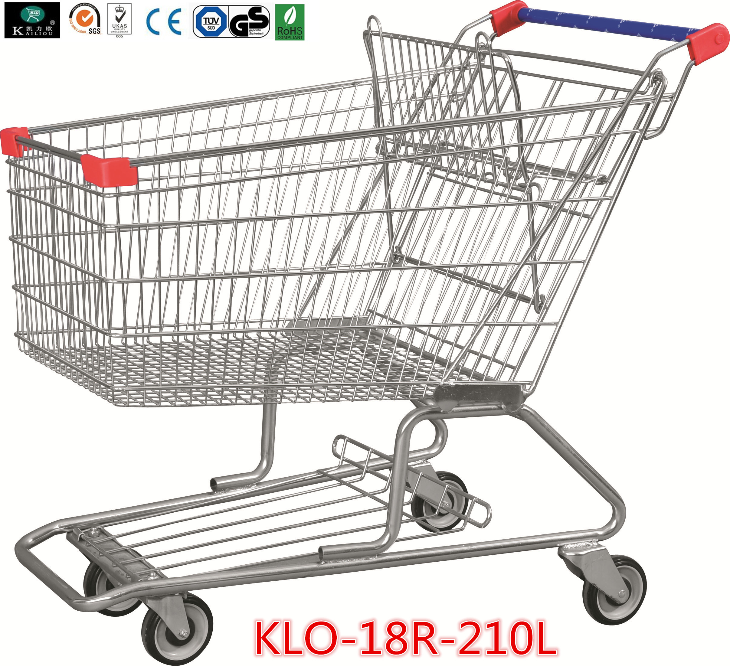 210 Litre Grocery Shopping Trolley With Zinc Or E - Coating With Color Powder Coating
