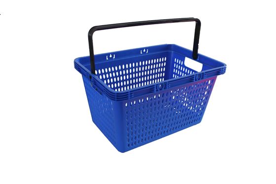 Porcellana cestini della spesa di plastica blu di 28L pp con le maniglie per i supermercati/depositi fabbrica
