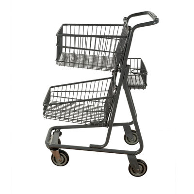 carrello del metallo del doppio canestro del carrello del supermercato 80L grande