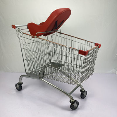 comprare carrello europeo di acquisto del metallo di stile del supermercato 240L con il carretto di grande stoccaggio di capacità ed il salotto Seat del bambino online manufacture