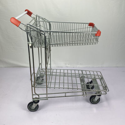 comprare Carrello d'acciaio di doppio strato Q195 del supermercato pieghevole del magazzino online manufacture