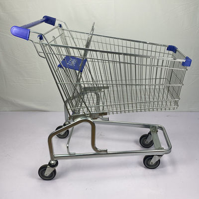 comprare Ruote d'acciaio dell'unità di elaborazione del carrello di stile 150L di grande capacità della drogheria del supermercato tedesco di sportello unico con le parti di plastica blu online manufacture