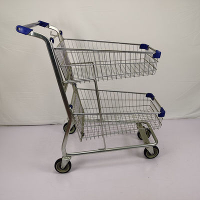 comprare Carretto d'acciaio del canestro del carrello Q195 del cestino della spesa di servizio pubblico doppio online manufacture