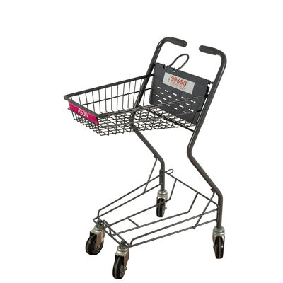 comprare Carretto piegante conveniente del canestro del supermercato dello zinco di Gray Two Basket Shopping Trolley online manufacture