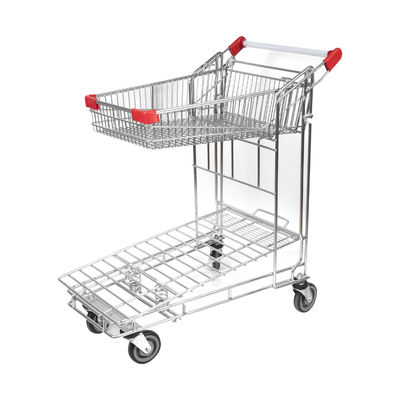 comprare Supermercato resistente Tally Trolley del carrello del magazzino di doppio strato dello zinco online manufacture