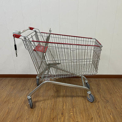 comprare 180L carrello di supermercato galvanizzato per alimentari del mercato europeo con serratura a moneta online manufacture