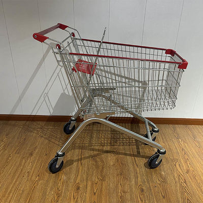 comprare 125L European Style Metal Supermarket Shopping Carts Trolley with Custom Logo Printing fabbricazione online