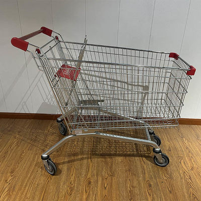 comprare 210L Variety Store Powder Coating SGS Certificate European Market Grocery Shopping Trolley  with PU Wheels fabbricazione online