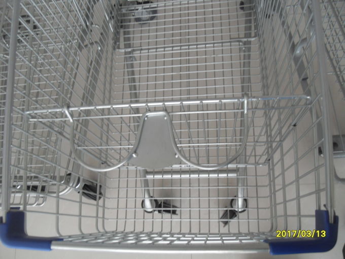 Carrello di acquisto del supermercato della ruota di grande capacità 4 con la maniglia rossa